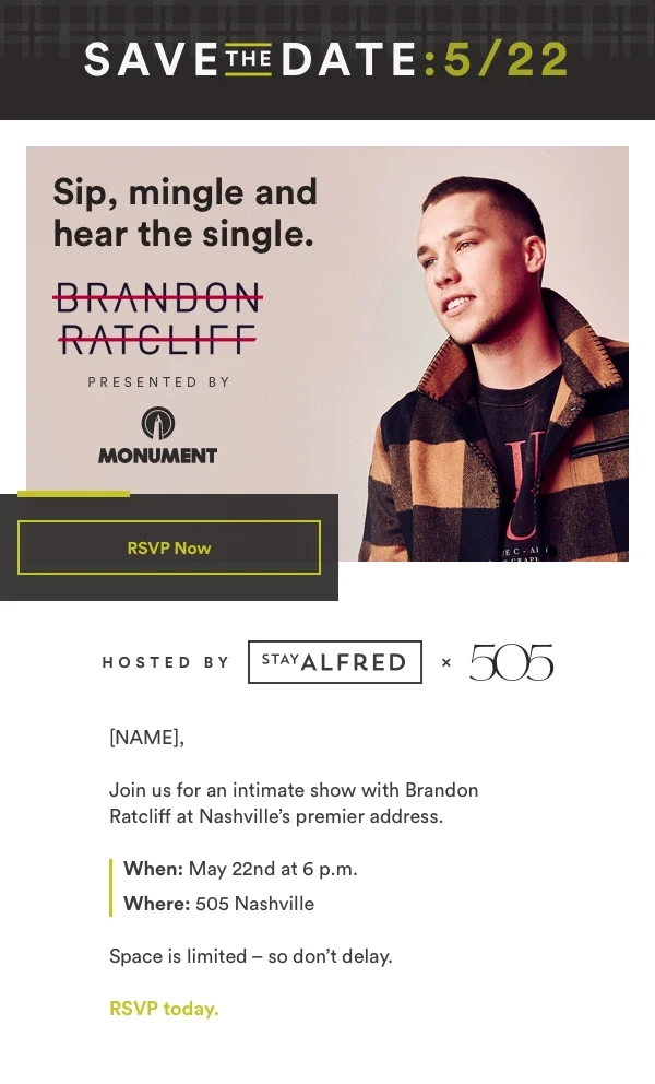 Event invitation email template