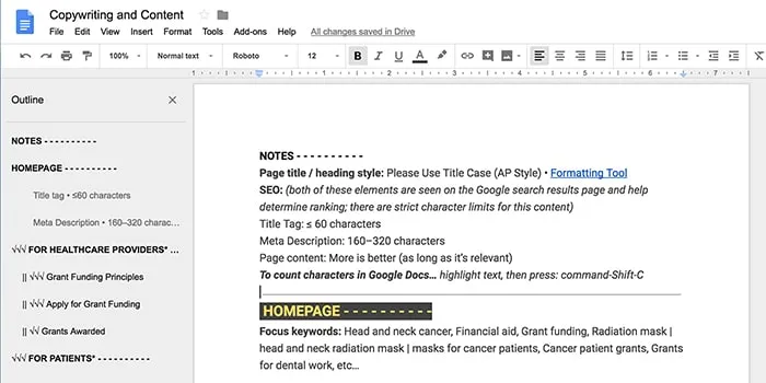 content and copywriting