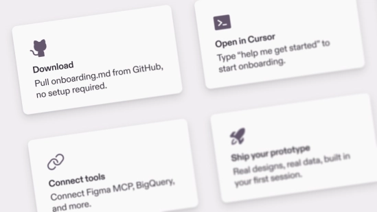 Cursor for Product Design onboarding steps