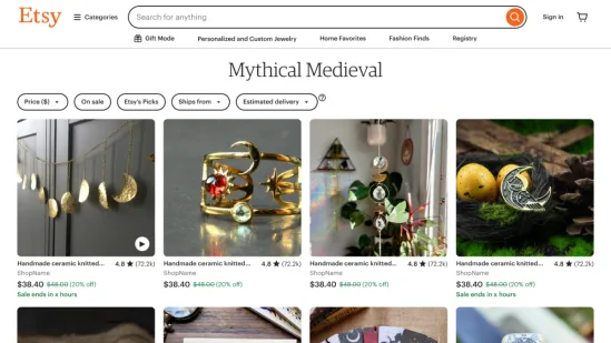 Etsy Recs Landing Pages