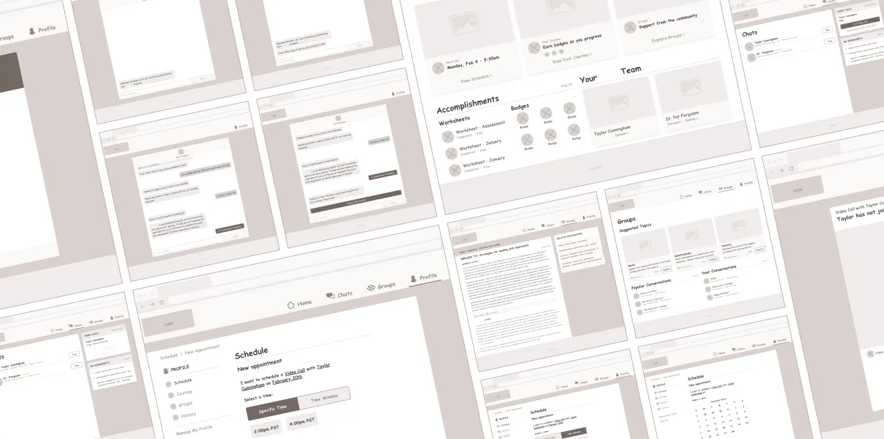 Wireframes, Desktop Web