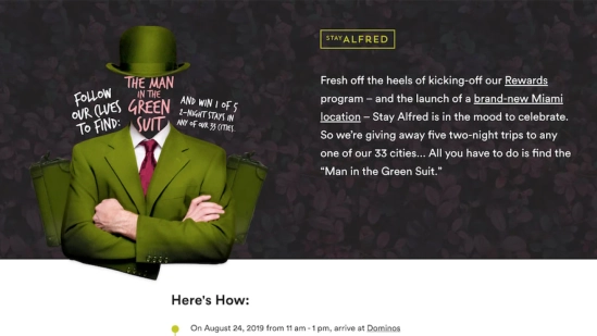 Stay Alfred marketing promotions